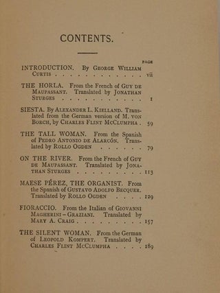 Modern Ghosts. Selected and Translated from the Works of Guy de Mausassant, Pedro Antonio de Alarcon, Alexander L. Kielland, Leopold Kompert, Gustavo Adolfo Becquer, and Giovanni Magherini-Graziani