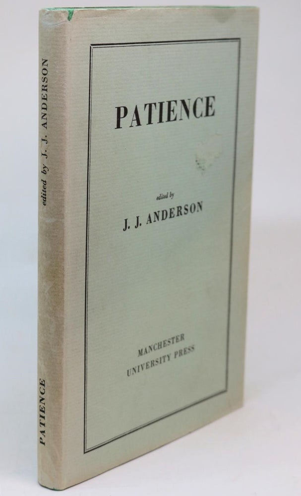 Item #000380 Patience [Old and Middle English Texts]. J. J. Anderson.