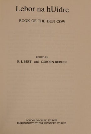 Lebor na hUidre: Book of the Dun Cow.