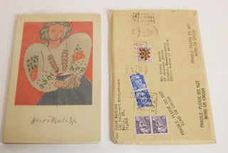 Item #000617 Matisse [In Envelope from Matisse]. Andre Lejard, Henri Matisse
