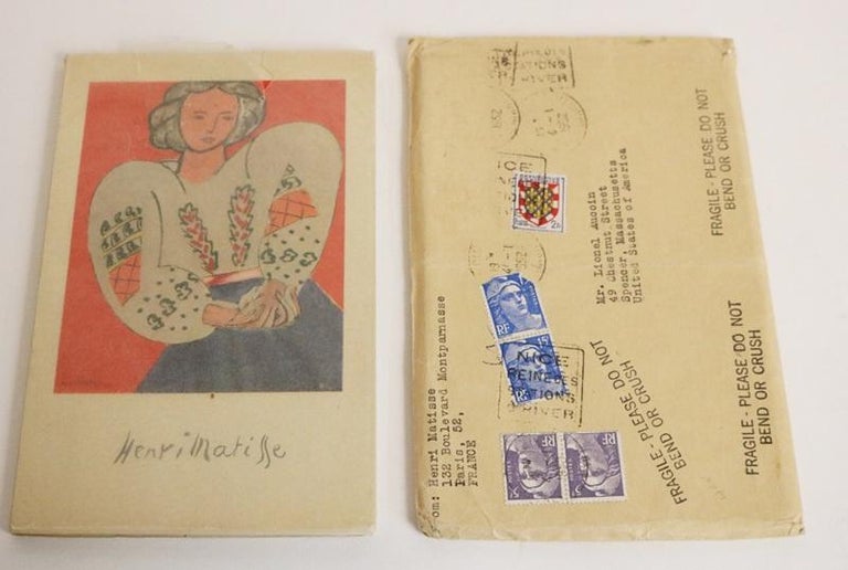 Item #000617 Matisse [In Envelope from Matisse]. Andre Lejard, Henri Matisse.
