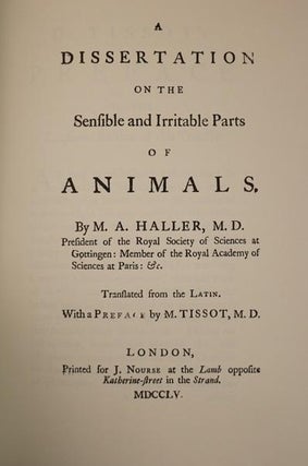 A Dissertation on the Sensible and Irritable Parts of Animals