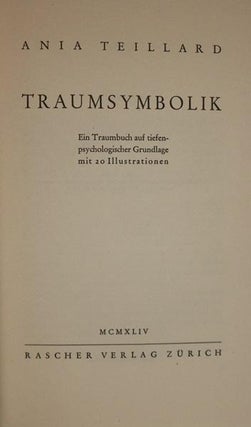 Traumsymbolik. Ein Traumbuch Auf Tiefenpsychologischer Grundlage