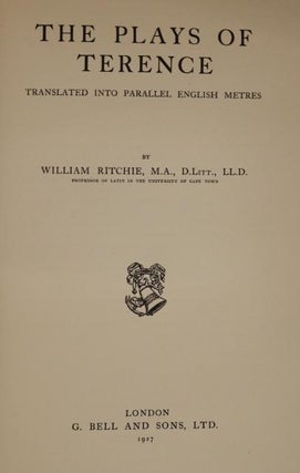 The Plays of Terrence, Translated Into Parallel English Metres