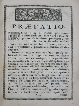 Thesaurus Documentorum Moralium...Schat Van Zedespreuken En Lessen...Tressor De Sentences et De Maximes Morales puisees dans differens auteurs tant facres que profanes, & traduites du latin en vers Francois