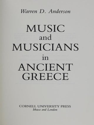 Music and Musicians in Ancient Greece
