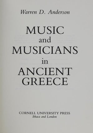 Music and Musicians in Ancient Greece