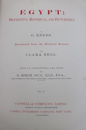 Egypt: Descriptive, Historical, and Picturesque. Translated from the Original German By Clara Bell. With an Introduction and Notes By S. Birch.