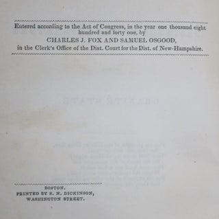New Hampshire Book, Being Specimens of the Literature of the Granite State