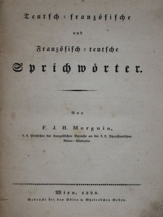 Teutsch-franzo¨sische und franzo¨sisch-teutsche Sprichwo¨rter