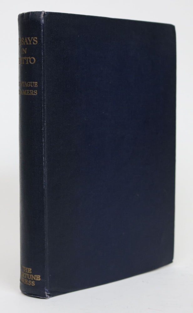 Item #001642 Essays in Petto. Montague Summers.