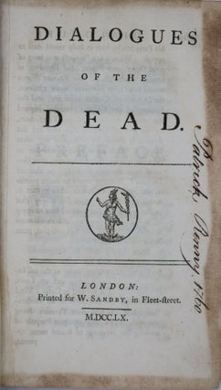 Item #001675 Dialogues of the Dead. George 1st Baron Lyttelton, Elizabeth Robinson Montagu