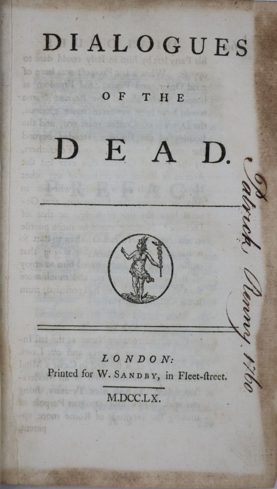 Item #001675 Dialogues of the Dead. George 1st Baron Lyttelton, Elizabeth Robinson Montagu.