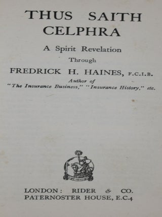 Thus Saith Celphra: A Spirit Revelation
