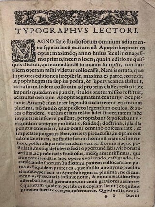 Apophthegmata Ex Probatis Graece Latinaeque Linguae Scriptoribus.