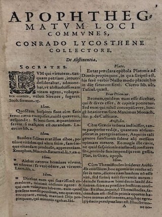 Apophthegmata Ex Probatis Graece Latinaeque Linguae Scriptoribus.