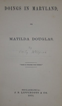 Doings in Maryland or Matilda Douglas