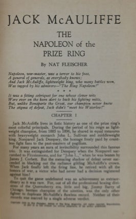 Jack McAuliffe: The Napoleon of the Prize Ring