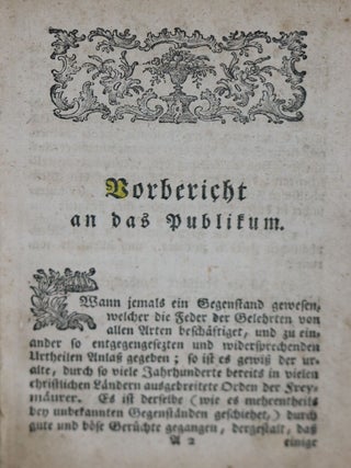 Carl Hubert Lobreich von Plumenoek geoffenbarter Einfluss in das allgemeine Wohl der Staaten der a¨chten Freyma¨urerey, aus dem wahren Entzweck ihrer urspru¨nglichen Stiftung erwiesen, und der Schrift ...