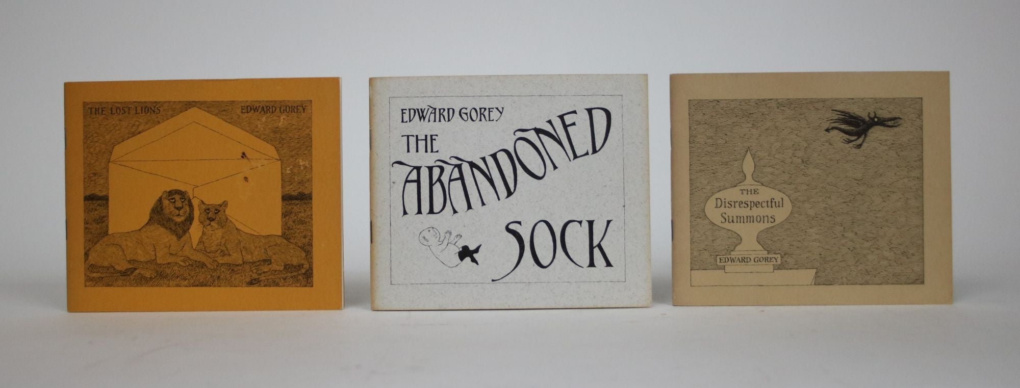 Fantod IV: 3 Books from Fantod Press. The Abandoned Sock, The Disrespectful  Summons, and the Lost Lions by Edward Gorey on Minotavros Books