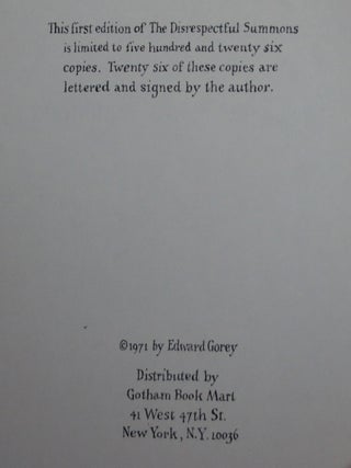 Fantod IV: 3 Books from Fantod Press. The Abandoned Sock, The Disrespectful Summons, and the Lost Lions.