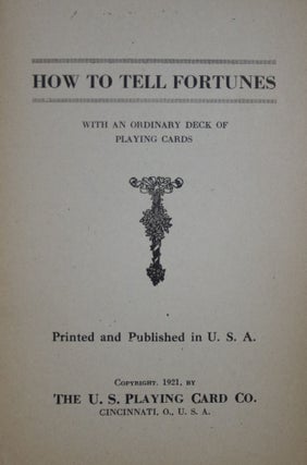How to Tell Fortunes with an Ordinary Deck of Playing Cards