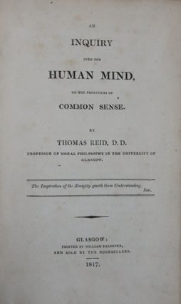 An Inquiry into the Human Mind, On the Principles of Common Sense
