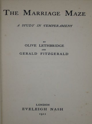 The Marriage Maze. a Study in Temperment