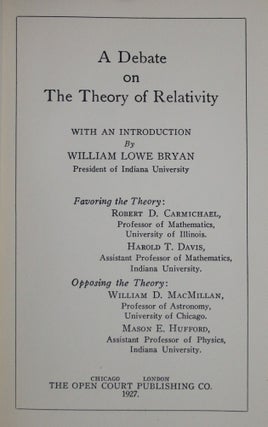 A Debate on the Theory of Relativity