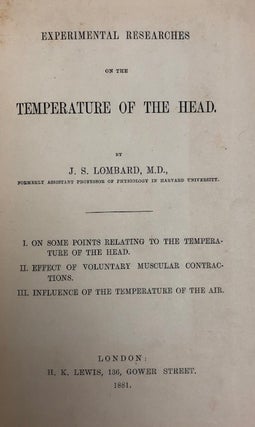Experimental Researches on the Temperature of the Head