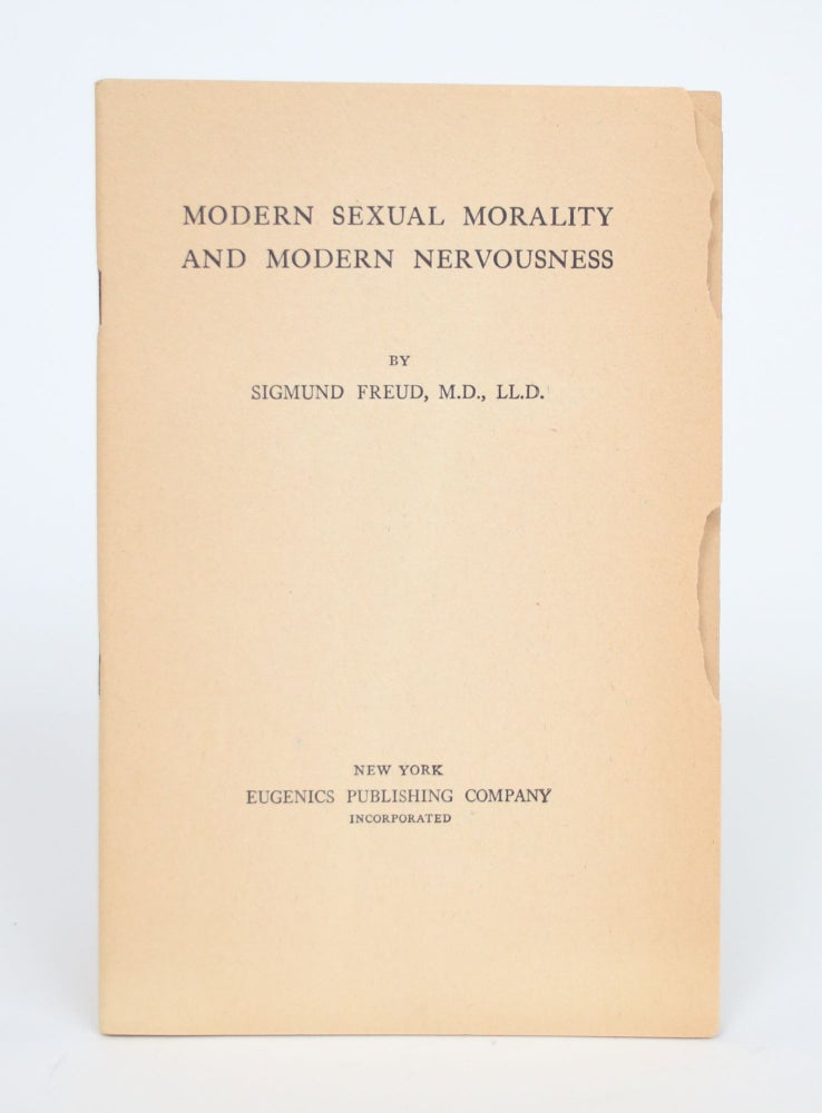 Item #002645 Modern Sexual Morality and Modern Nervousness. Sigmund Freud.