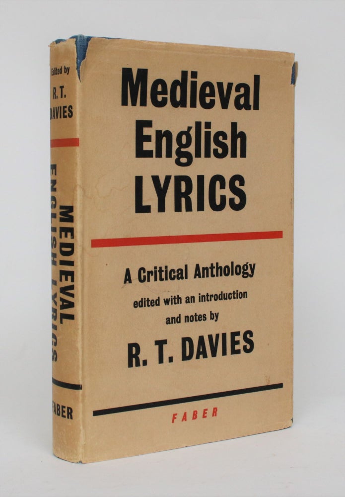 Item #006507 Medieval English Lyrics: A Critical Anthology. R. T. Davies.
