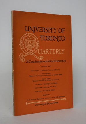 Item #006946 University of Toronto Quarterly: A Canadian Journal of The Humanities Volume XXXVII,...