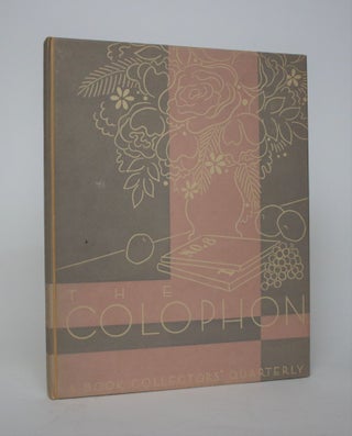 Item #006949 The Colophon: A Book Collector's Quarterly, Volume Two, Part Eight. Elmer Adler,...