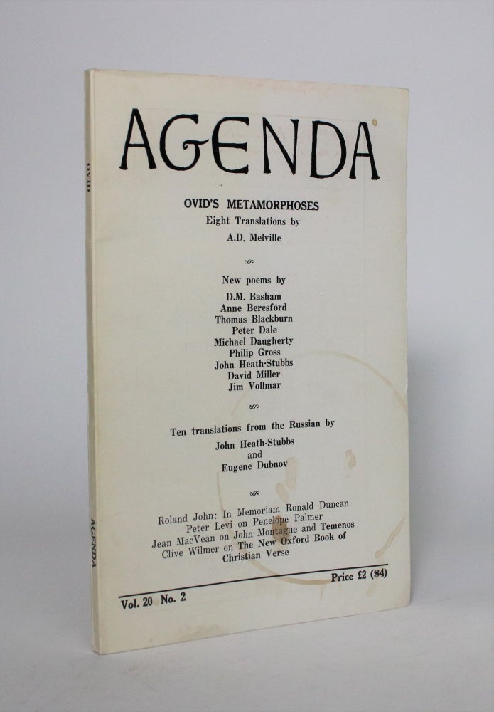 Item #007122 Agenda Vol. 20 No. 2. William Cookson, Peter Dale.