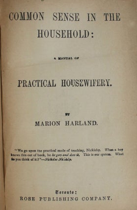Common Sense in The Household: A Manual of Practical Housewifery