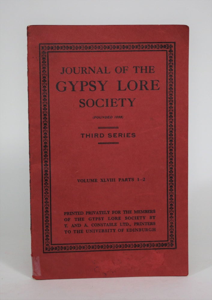 Item #008852 Journal of the Gypsy Lore Society: Third Series, Volume XLVIII Parts 1-2. Brian Vesey Fitzgerald.