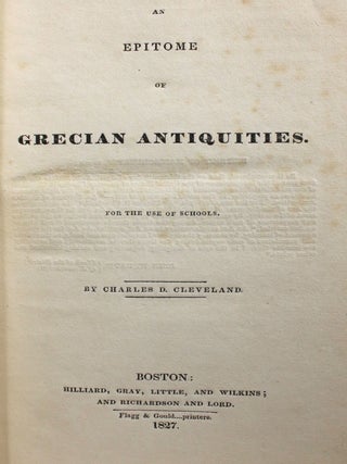An Epitome of Grecian Antiques, For the Use of Schools