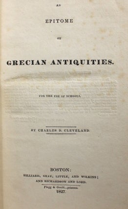 An Epitome of Grecian Antiques, For the Use of Schools