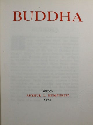 Item #009832 Buddha. Hermann Oldenberg