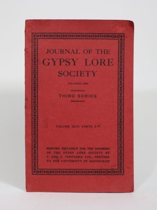 Item #009953 Journal of the Gypsy Lore Society: Third Series, Volume XLVI Parts 3-4. D. E Yates