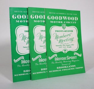Item #011094 Goodwood Motor Circuit Members' Meeting Magazines [3 vols]. British Automobile...