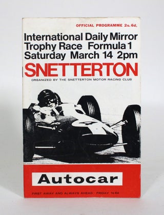 Item #011228 International Daily Mirror Trophy Race, Formula 1. Saturday March 14 2 pm....