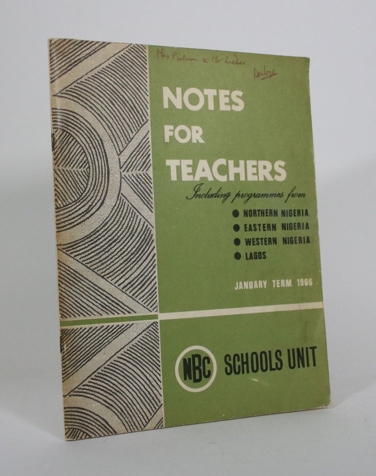 Item #011279 Notes for Teachers, January Term 1966. Alan R. Beesley.