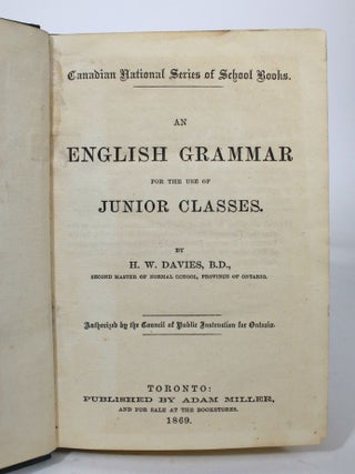Item #011786 An English Grammar for the Use of Junior Classes. H. W Davies