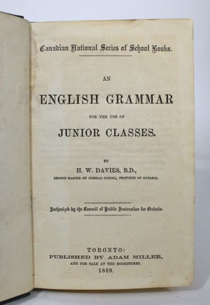 Item #011786 An English Grammar for the Use of Junior Classes. H. W. Davies
