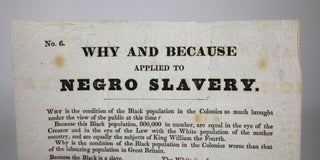 Item #011828 Why and Because Applied to Negro Slavery
