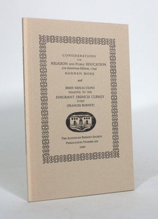Item #011894 Considerations on Religion and Public Education (1st American Edition, 1794), and...