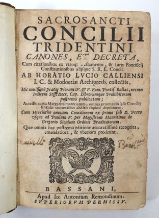 Item #012246 Sacrosancti Concilii Tridentini Canones, et Decreta, Cum citationibus ex vtroq;...