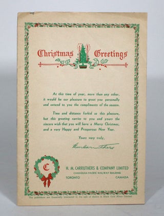 Christmas Greetings. H M. Carruthers, Company.